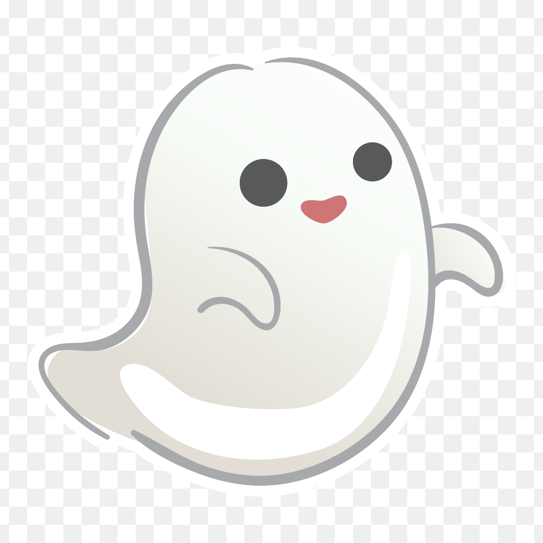 Grey cute ghost png
