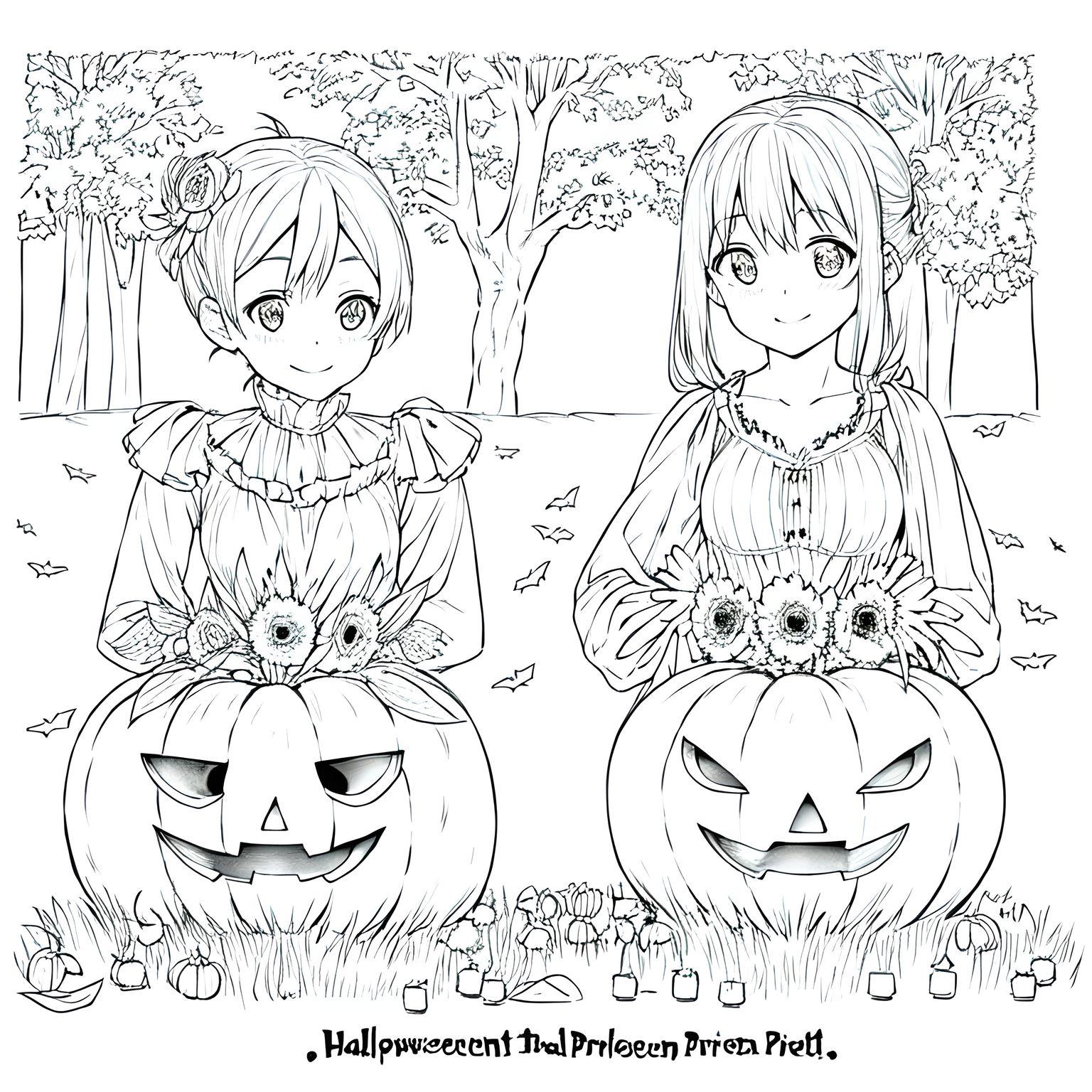 Happy halloween coloring page for adults