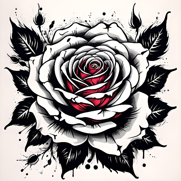 inked rose tattoo