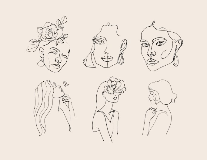 Line art minimalist vectors