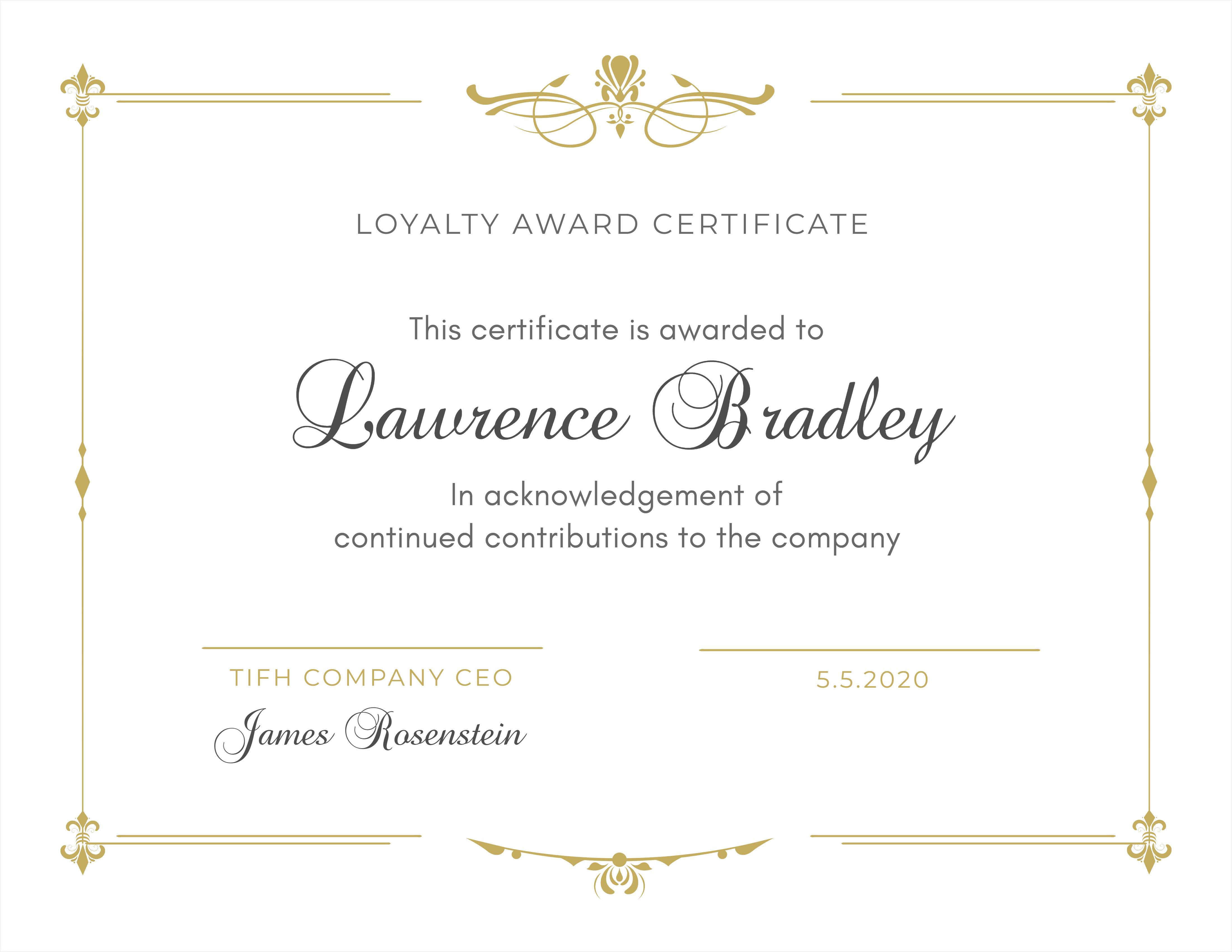 Loyalty award