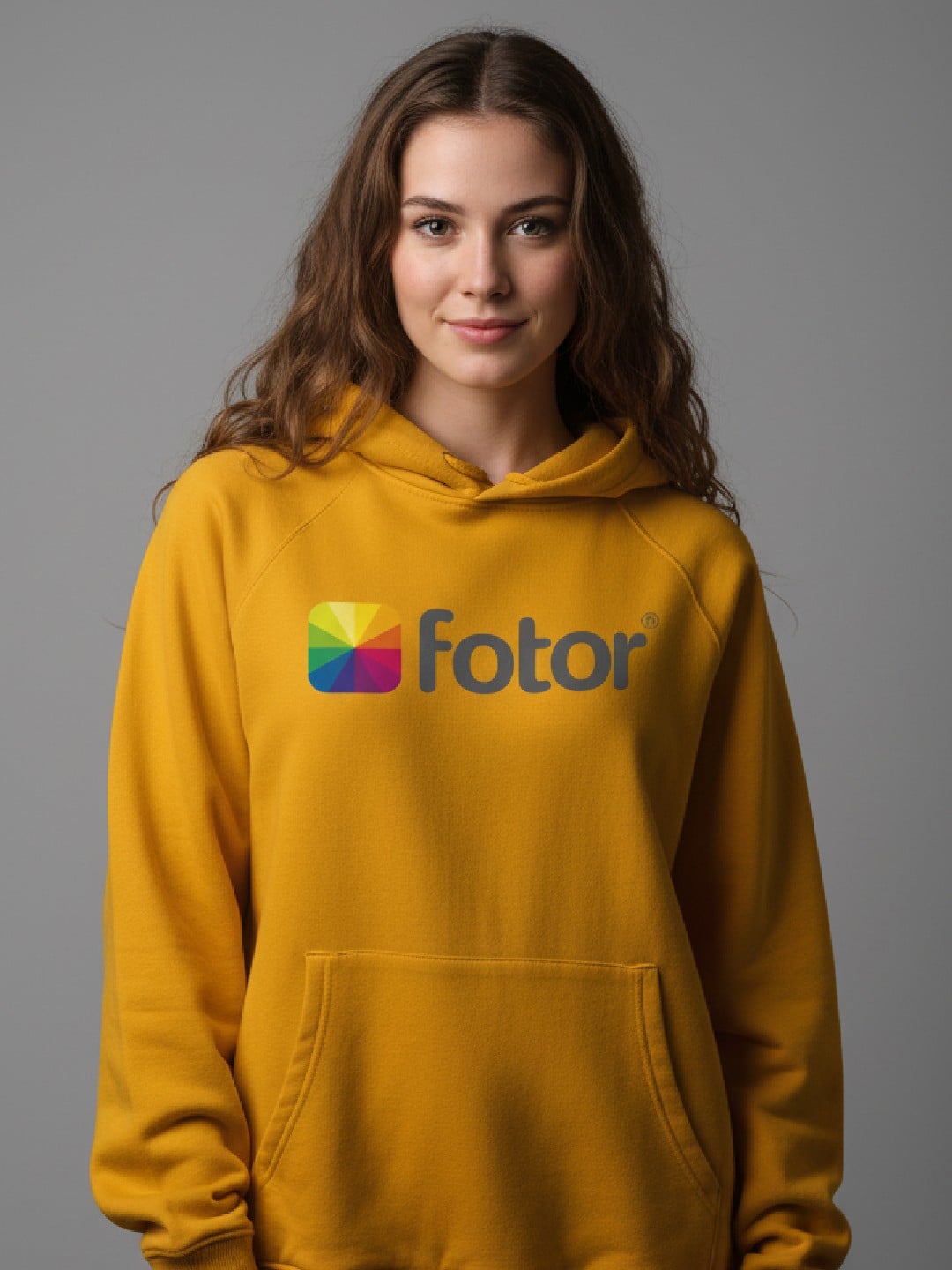 Senfgelber Retro-Hoodie
