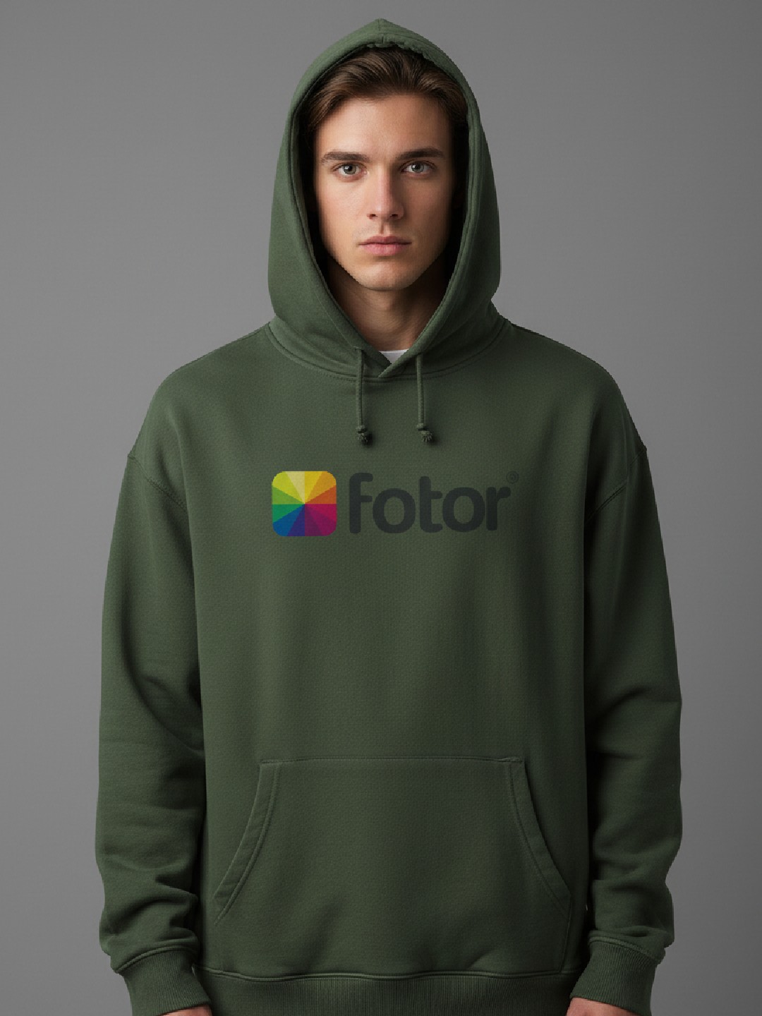 Olivgrüner Street-Hoodie