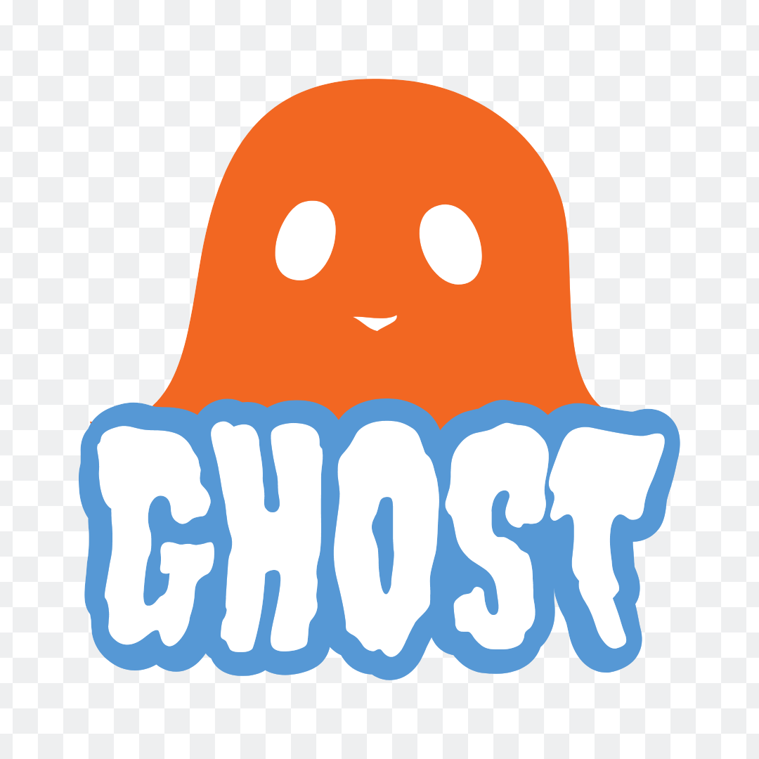 Orange ghost png clipart with text halloween