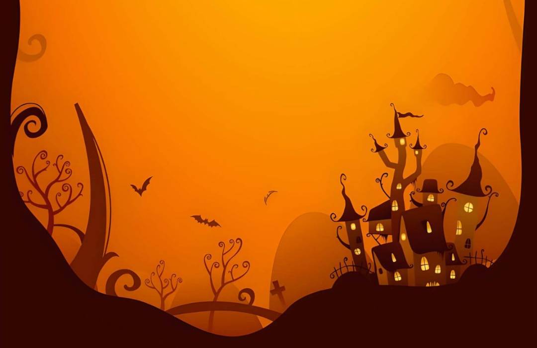 Orange halloween silhouette background image
