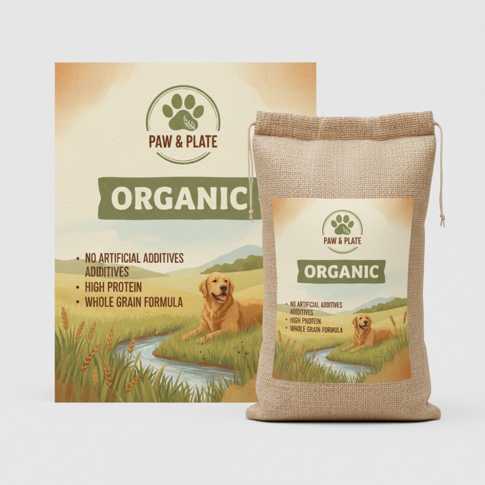 [Generate Similar Design] Organic Dog Food Bag Label