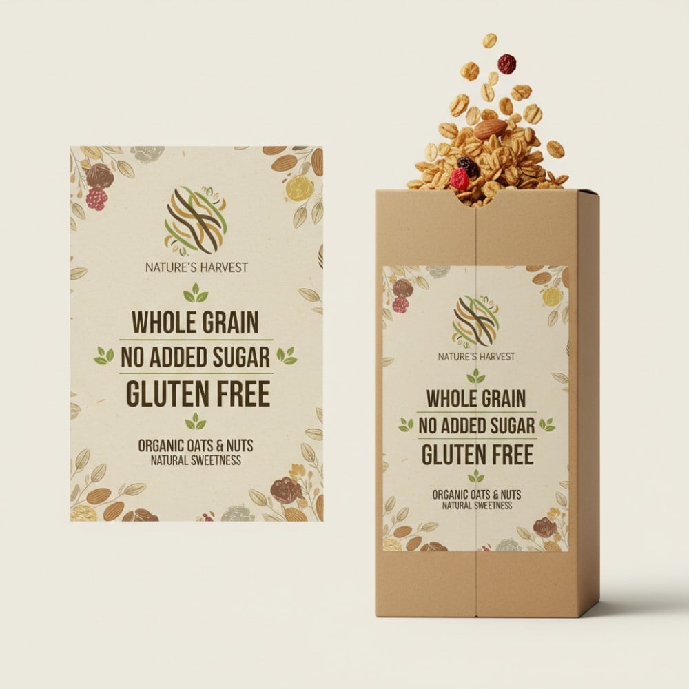[Generate Similar Design] Organic Granola Box Label