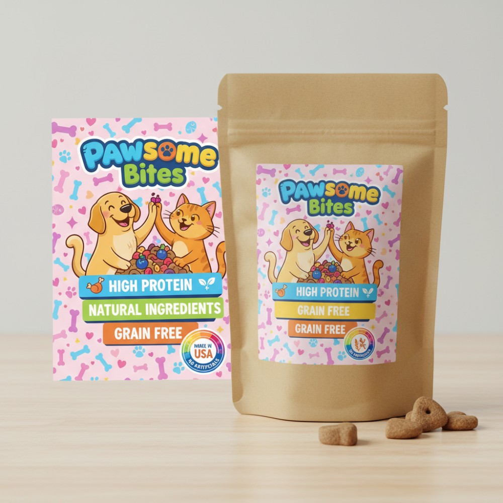 [Generate Similar Design] Cute Pet Treats Bag Label