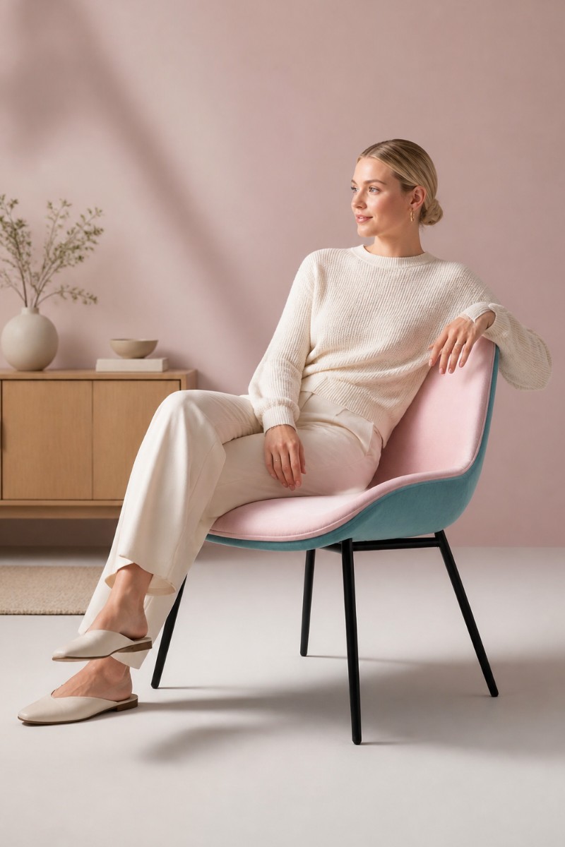 Pink chair lifestyle scene image
