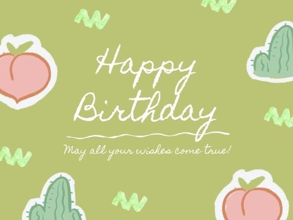 Pink peach happy birthday card