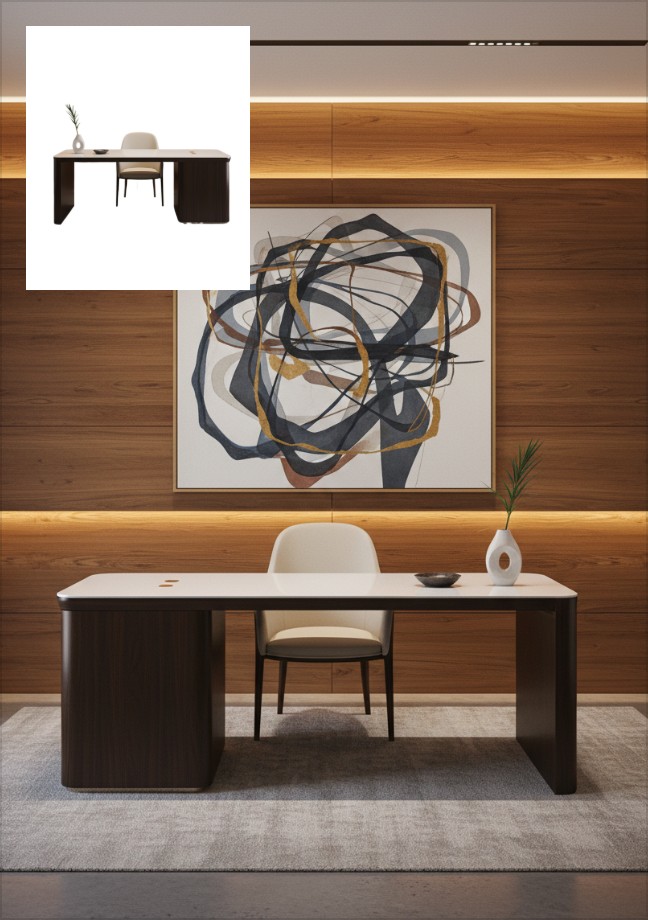 Put the table into a room with free online ai photoshoot generator