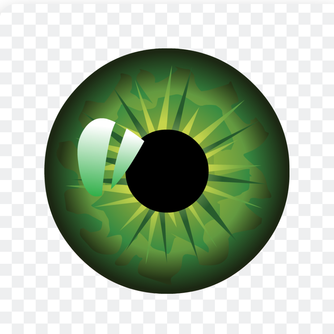 Scary green eyeball png