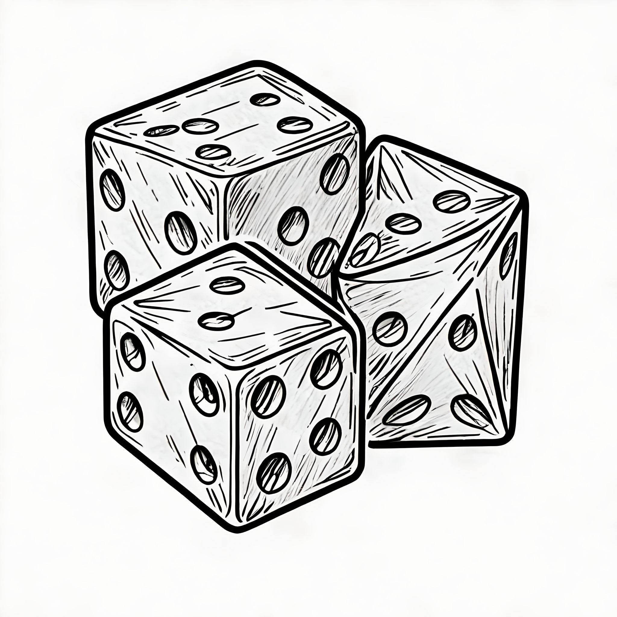 Sketch dice tattoo