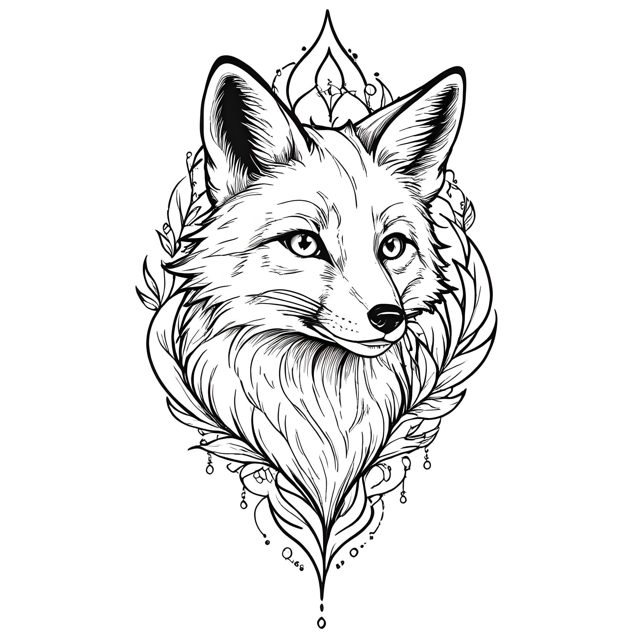 Sketch fox tattoo