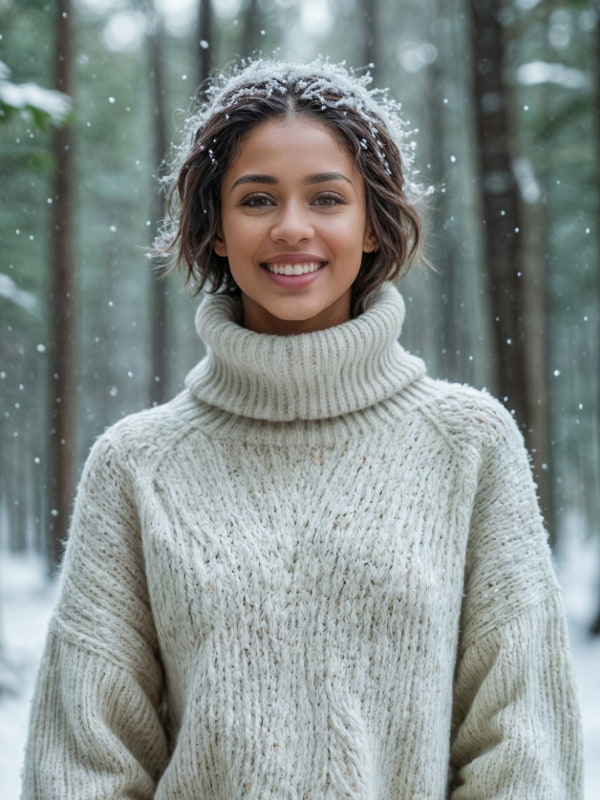 Snowy female portrait