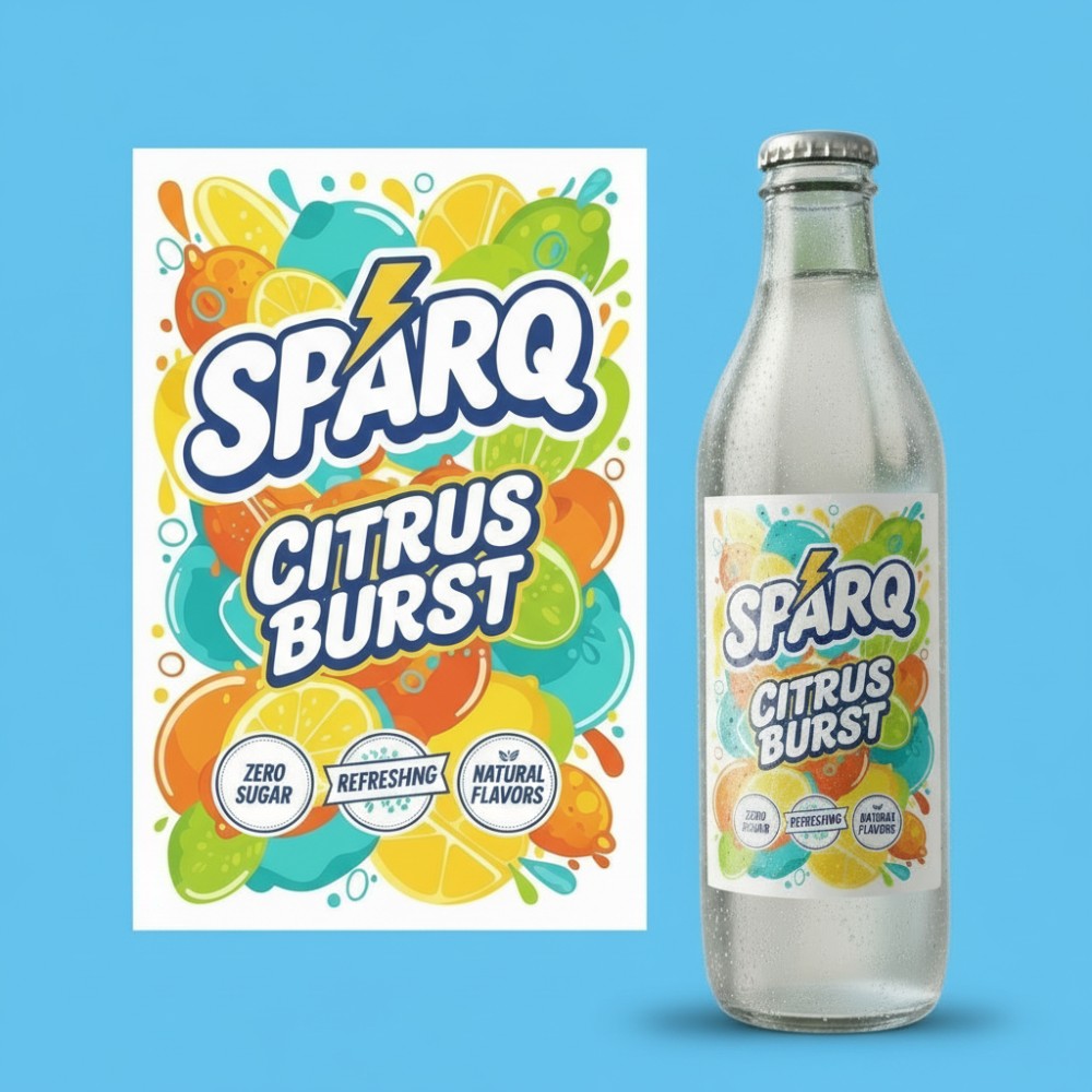 [Generate Similar Design] Modern Soda Bottle Label