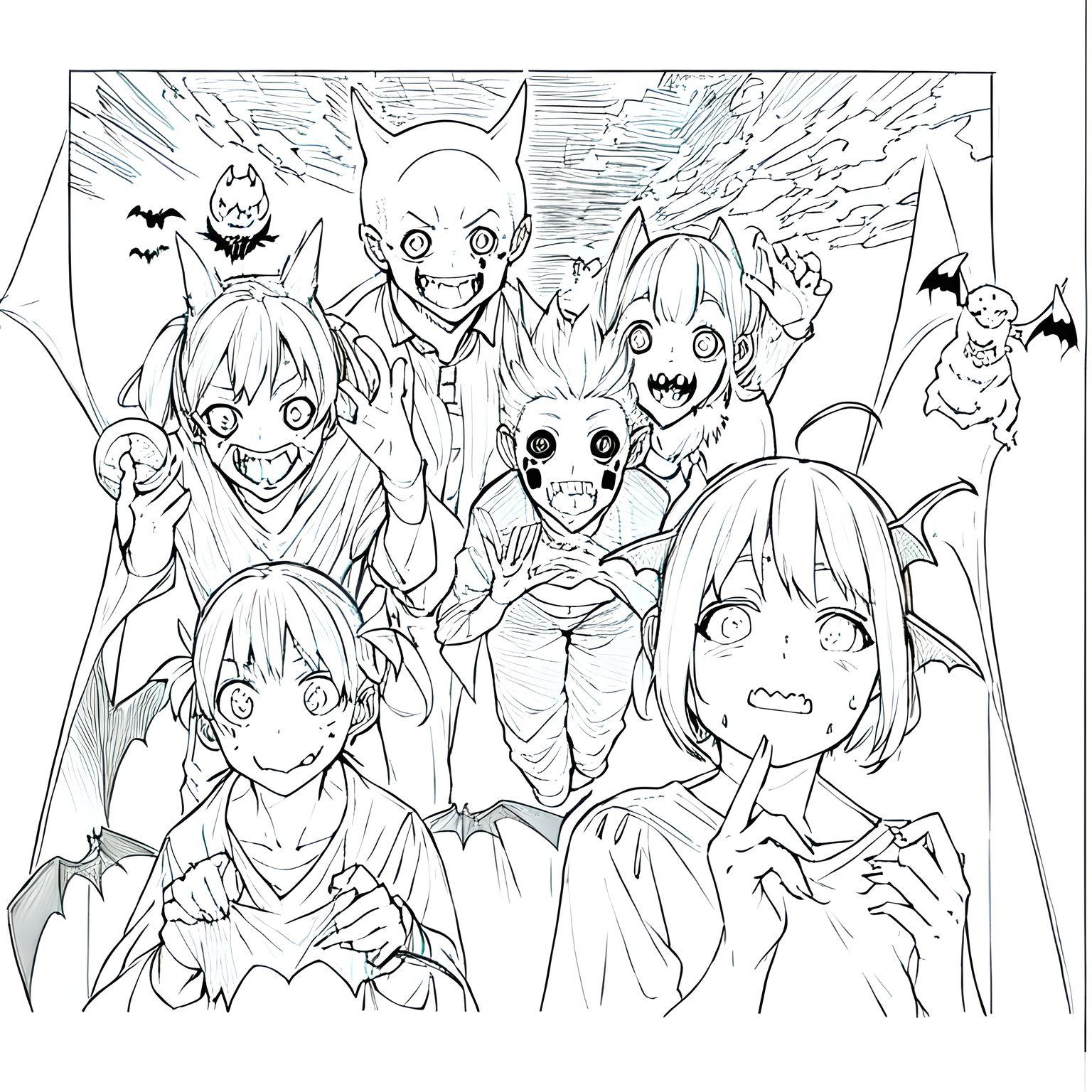 Spooky halloween coloring pages