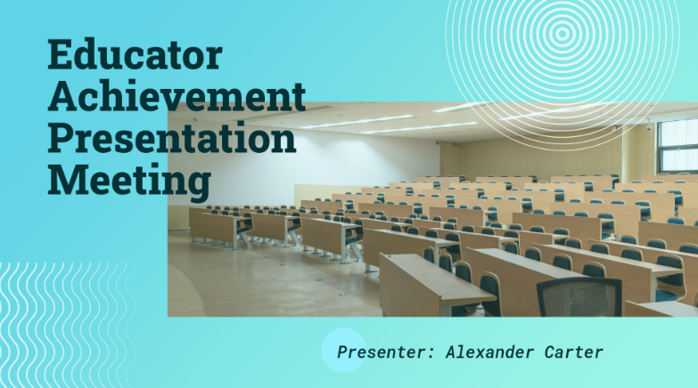 Stone washed blue modern educator achievement meeting presentation