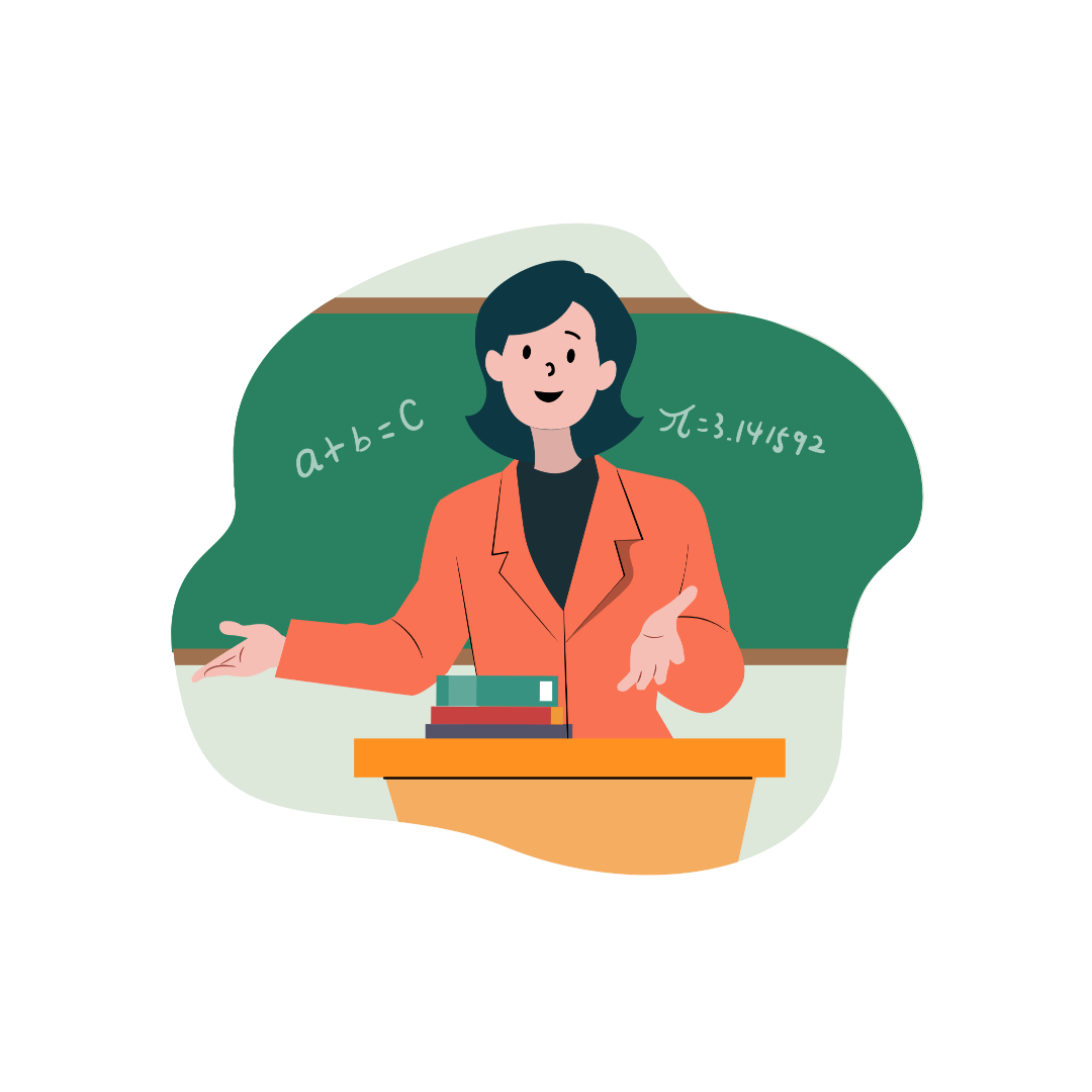 Teacher giving math lecture clipart