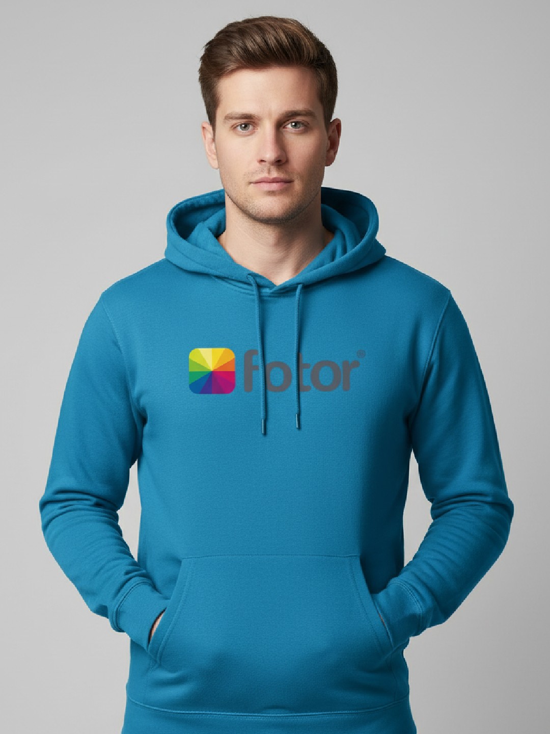Türkisfarbener moderner Hoodie