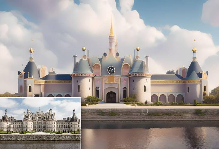 FotorのAIディズニーフィルターで、城をディズニー映画のようなキャッスルに変身させます