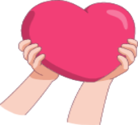 Two Hands Holding a Heart Cute Sticker