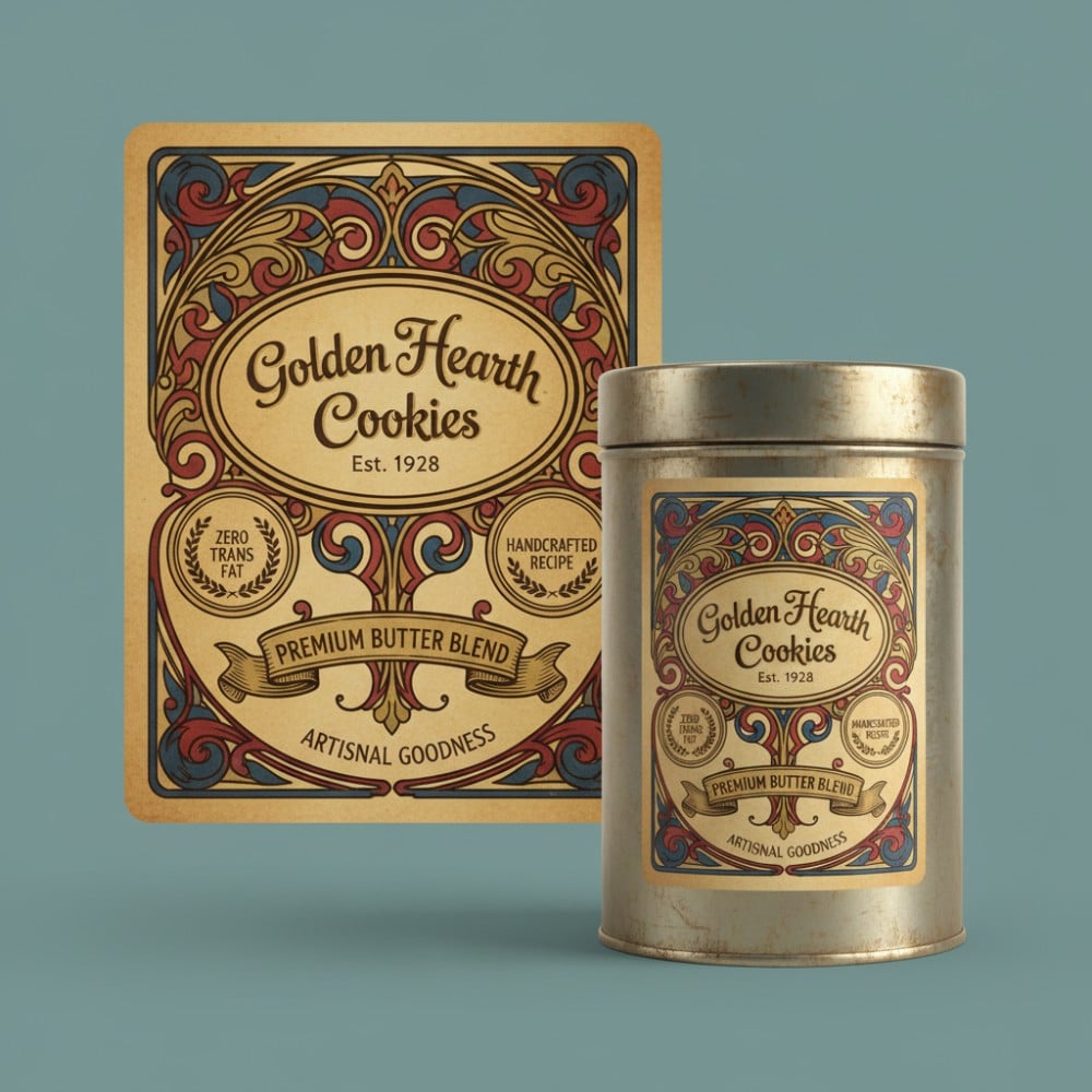 [Generate Similar Design] Vintage Cookie Jar Label