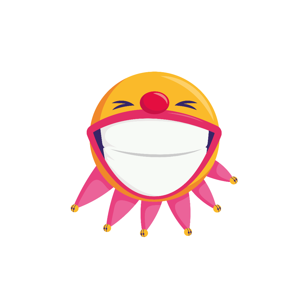 Vintage jocker face emoji clipart