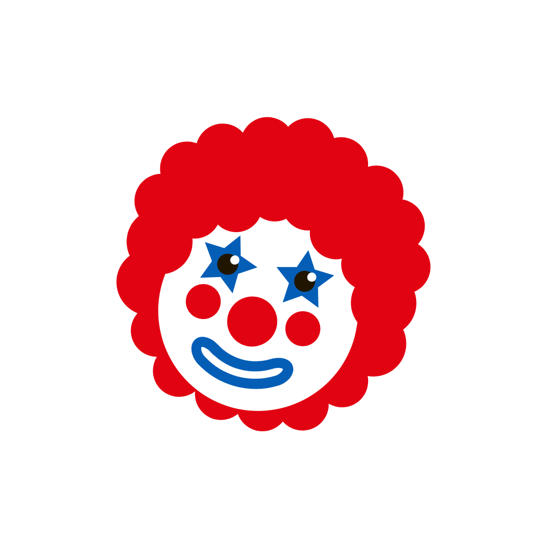 Vintage red hair jocker face clipart