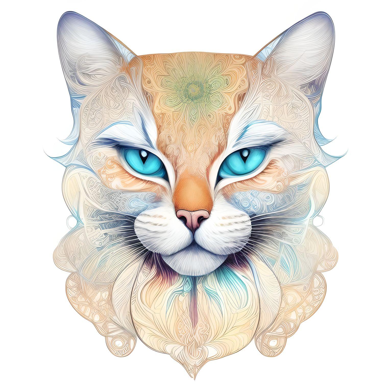 Watercolor cat tattoo