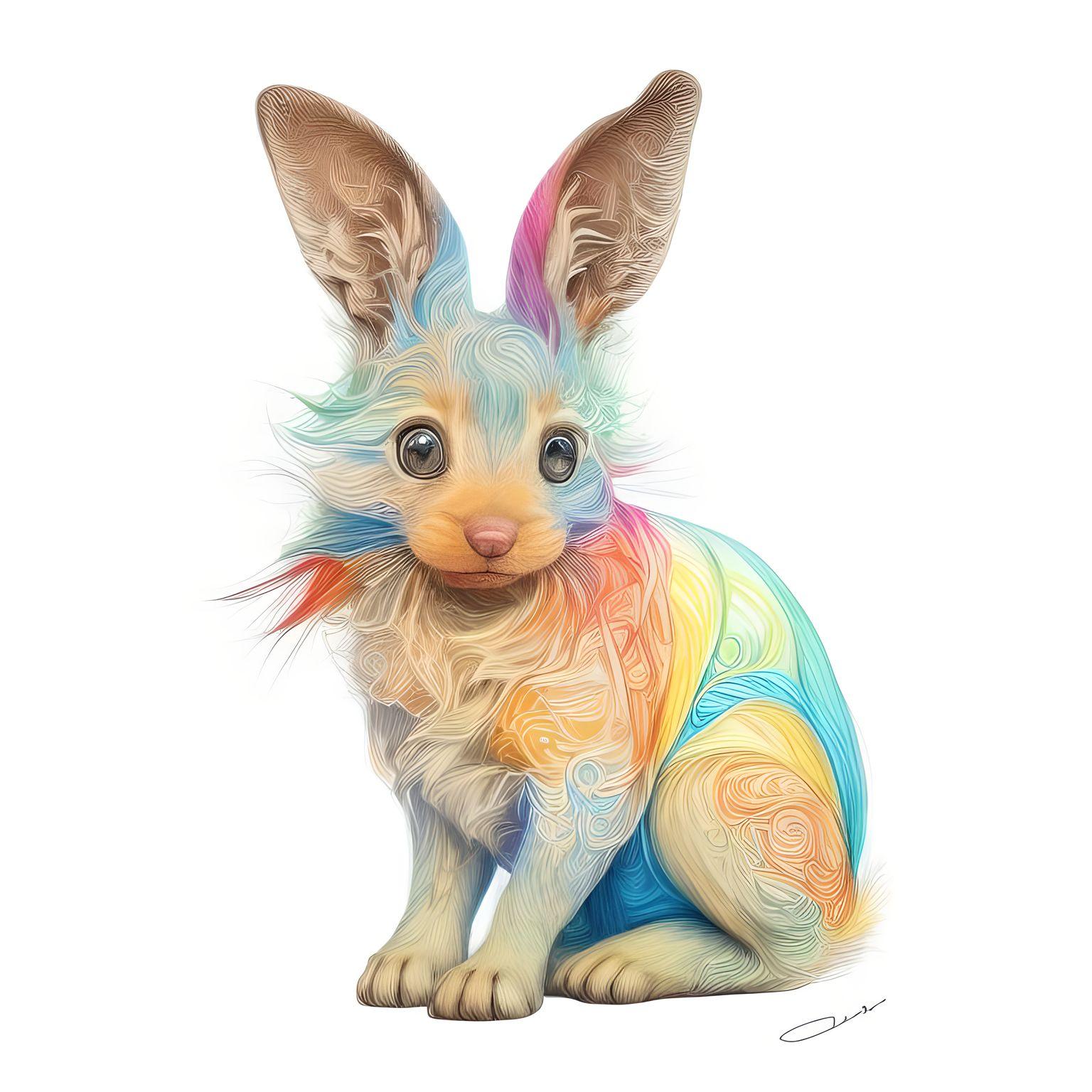 Watercolor rabbit tattoo