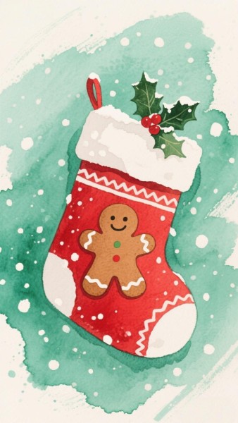 Aquarell-Winterlandschaft