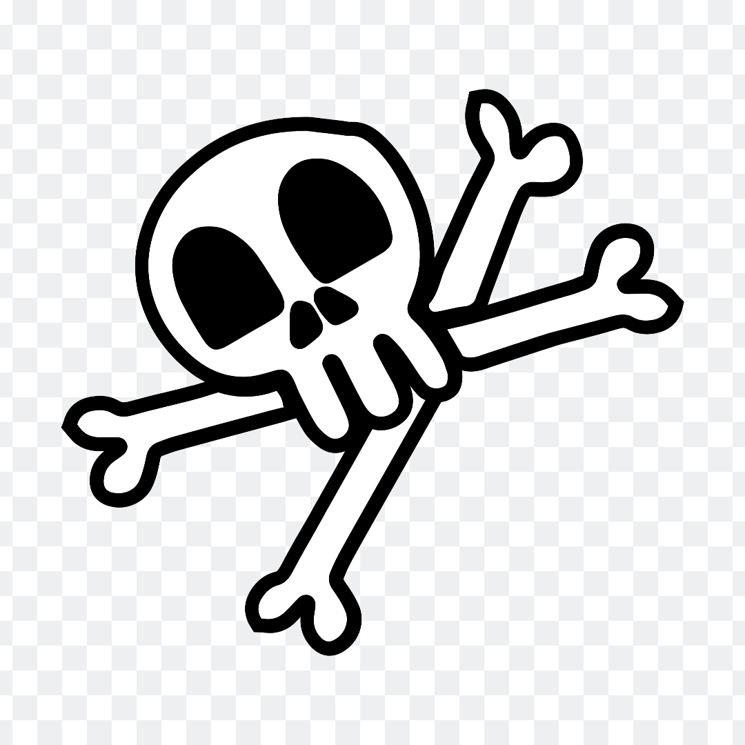 White and simple skull ghost png