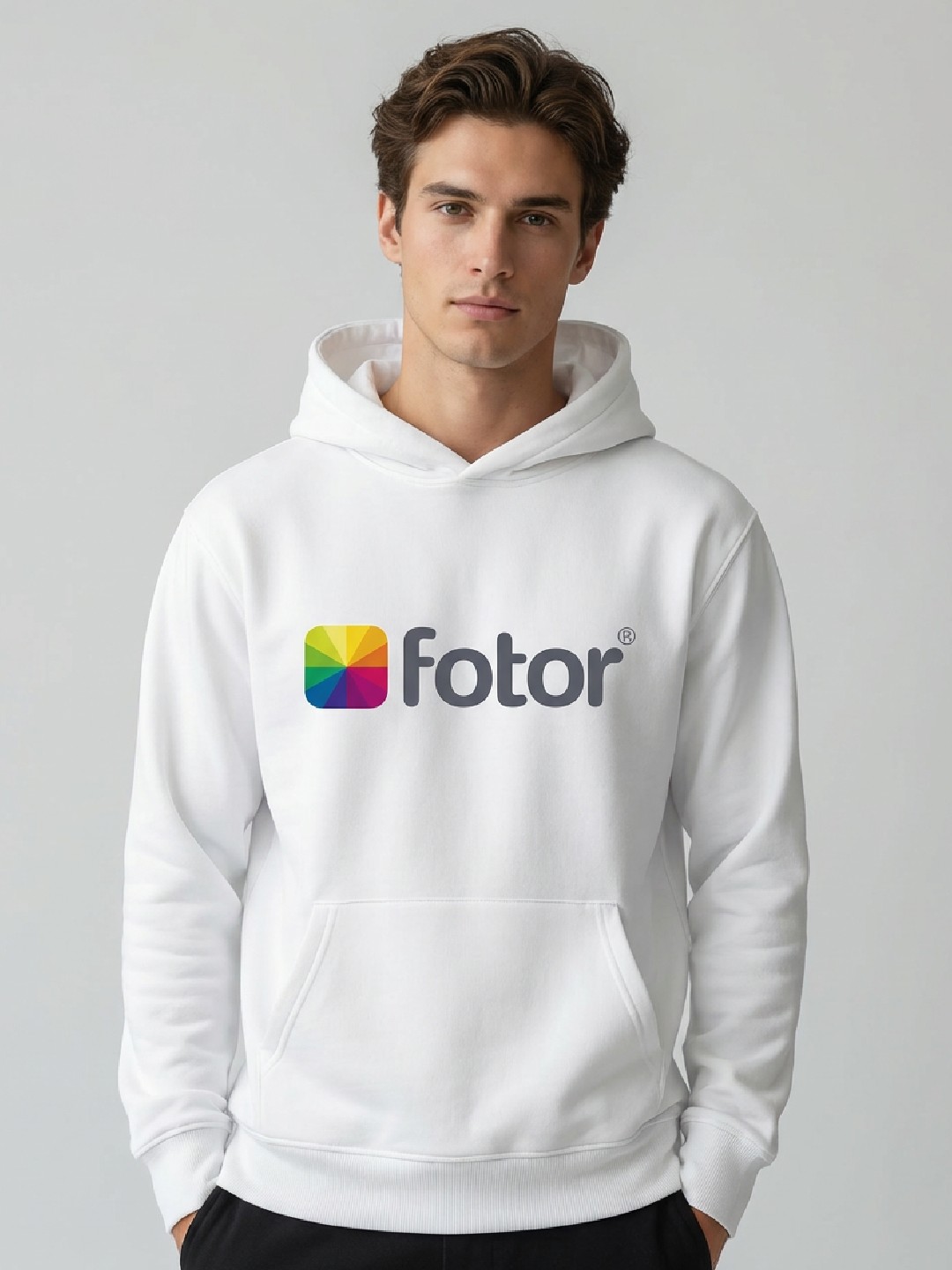 Weißer minimalistischer Hoodie