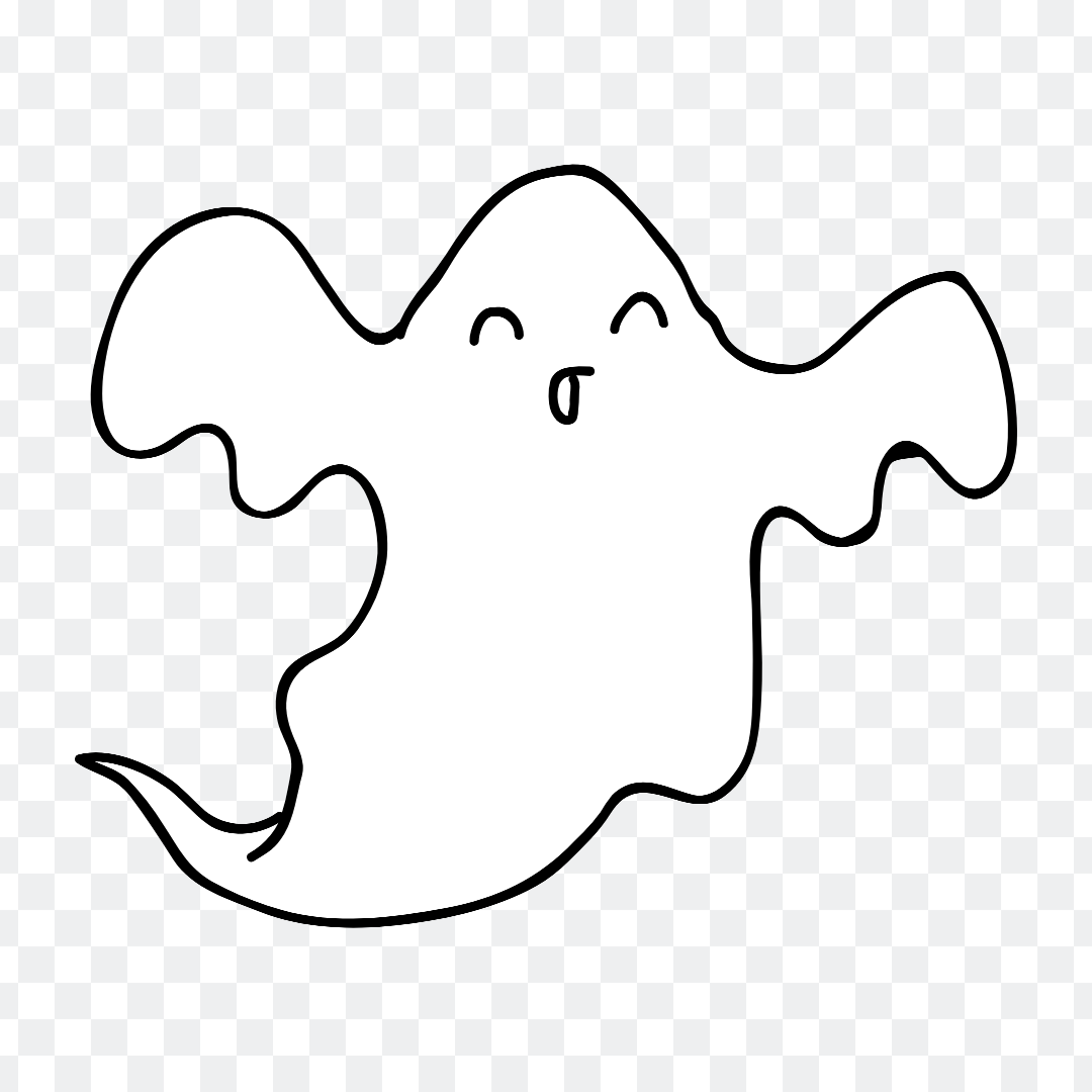 White simple cute ghost png