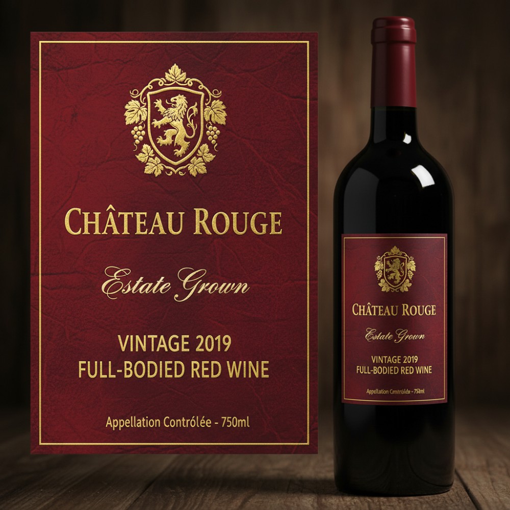 [Generate Similar Design] Premium Red Wine Bottle Label