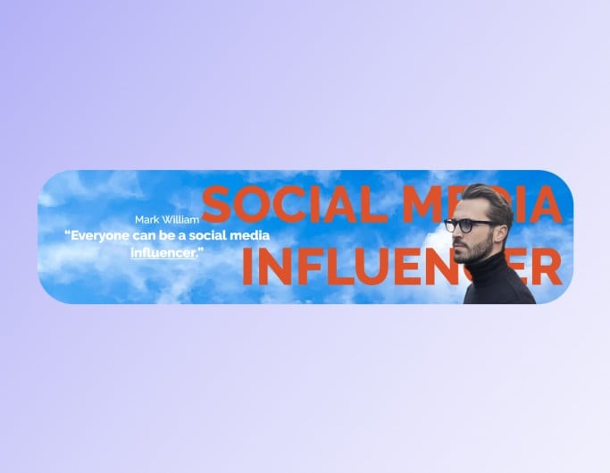 A male influencer linkedin banner with cloud background