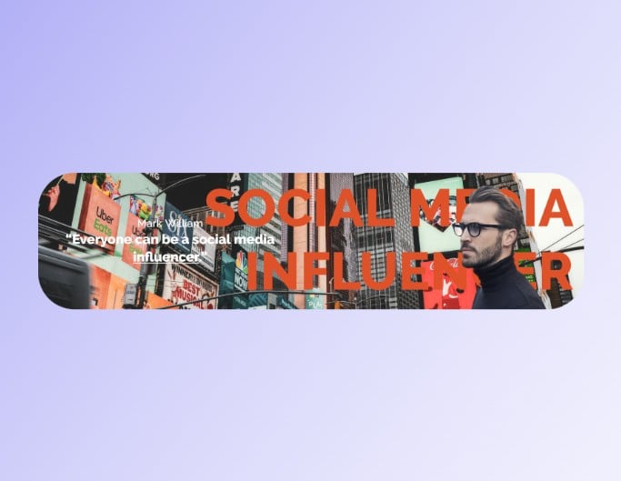 A male influencer linkedin banner with nyc background