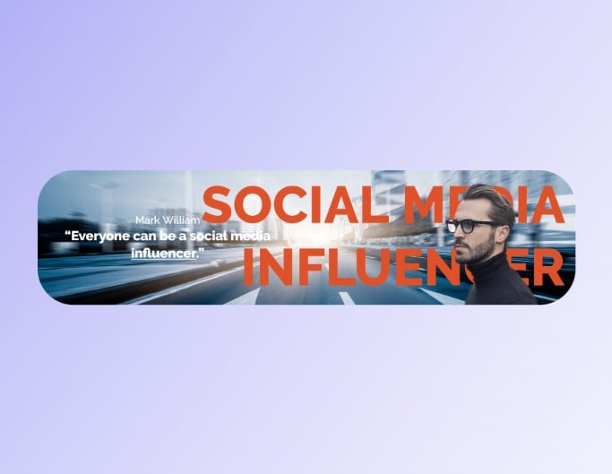 A social media influencer linkedin banner with modern background