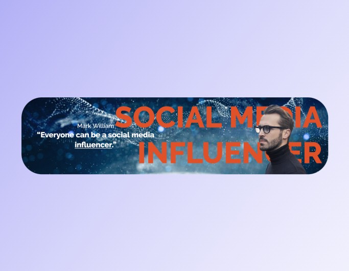 A social media influencer linkedin banner with technology background