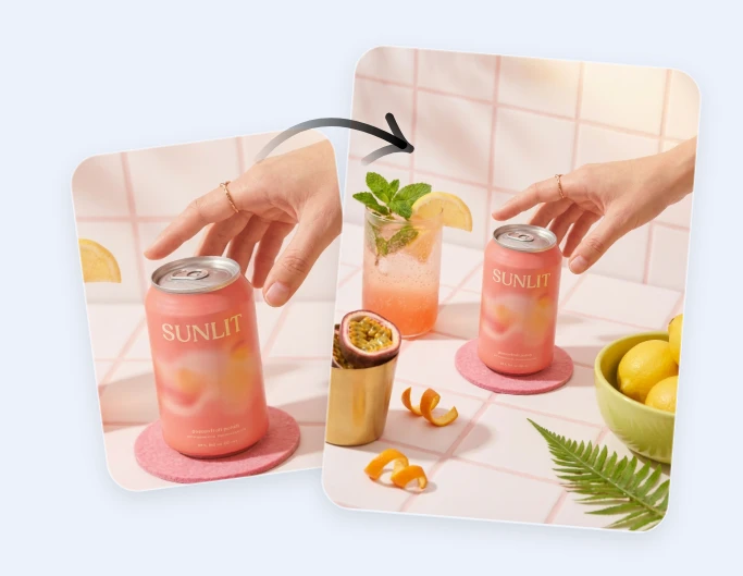 AI Outpainting to refine image composition while maintaining the original photo resolution