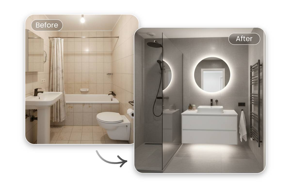 AI bathroom designer for homeowner