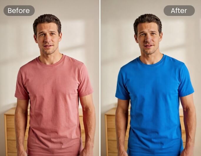 AI color changer to change T shirt colorwith realistic results