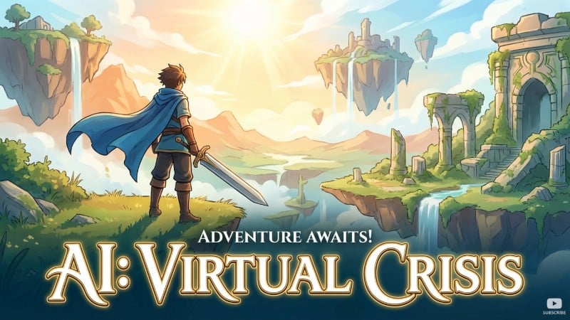 AI game thumbnail generation example for a virtual crisis adventure game