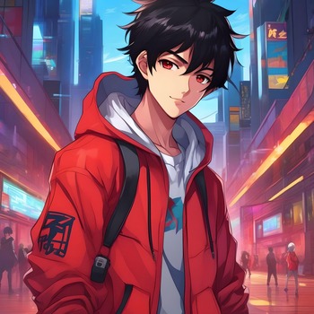 Anime Boy Avatar Ai Generative Art Stock Illustration