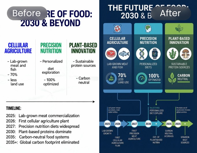 AI infographic visual design before and after effect