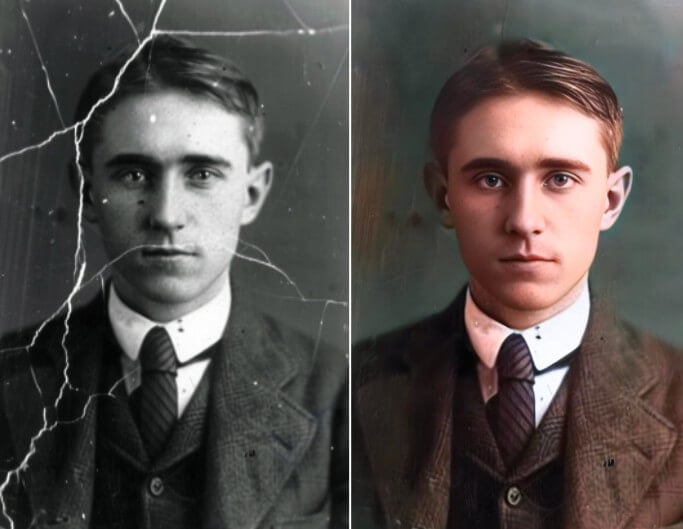 AI old photo restoration