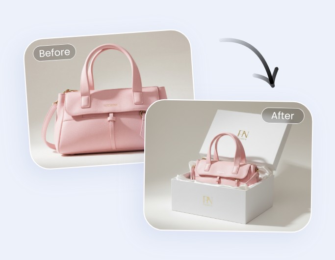 AI outer packaging designer effect for a bag