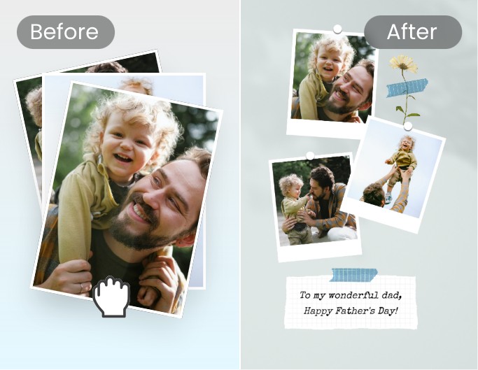 AI photo collage design effect