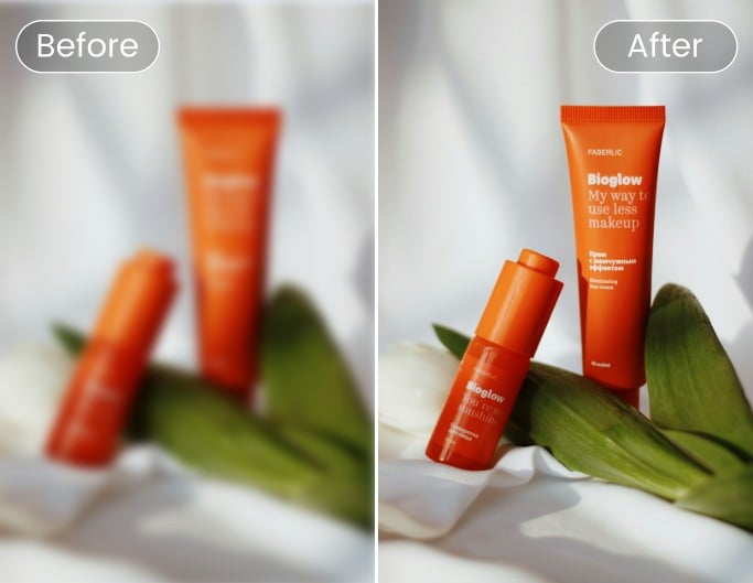 AI product shoot quality enhancement comparison effect